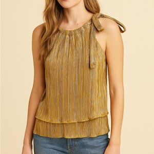 CeCe Gold Halter Blouse